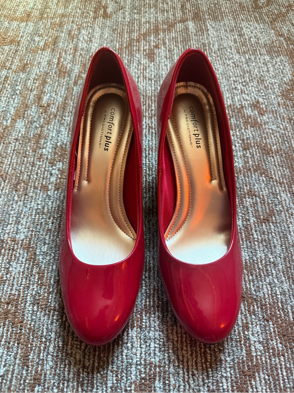 Comfort Plus by Predictions - Red Patent Kitten Heel Pumps - Size 9
